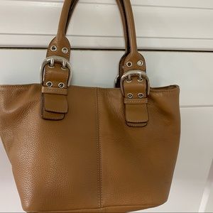 Soft brown leather Tignanello handbag
